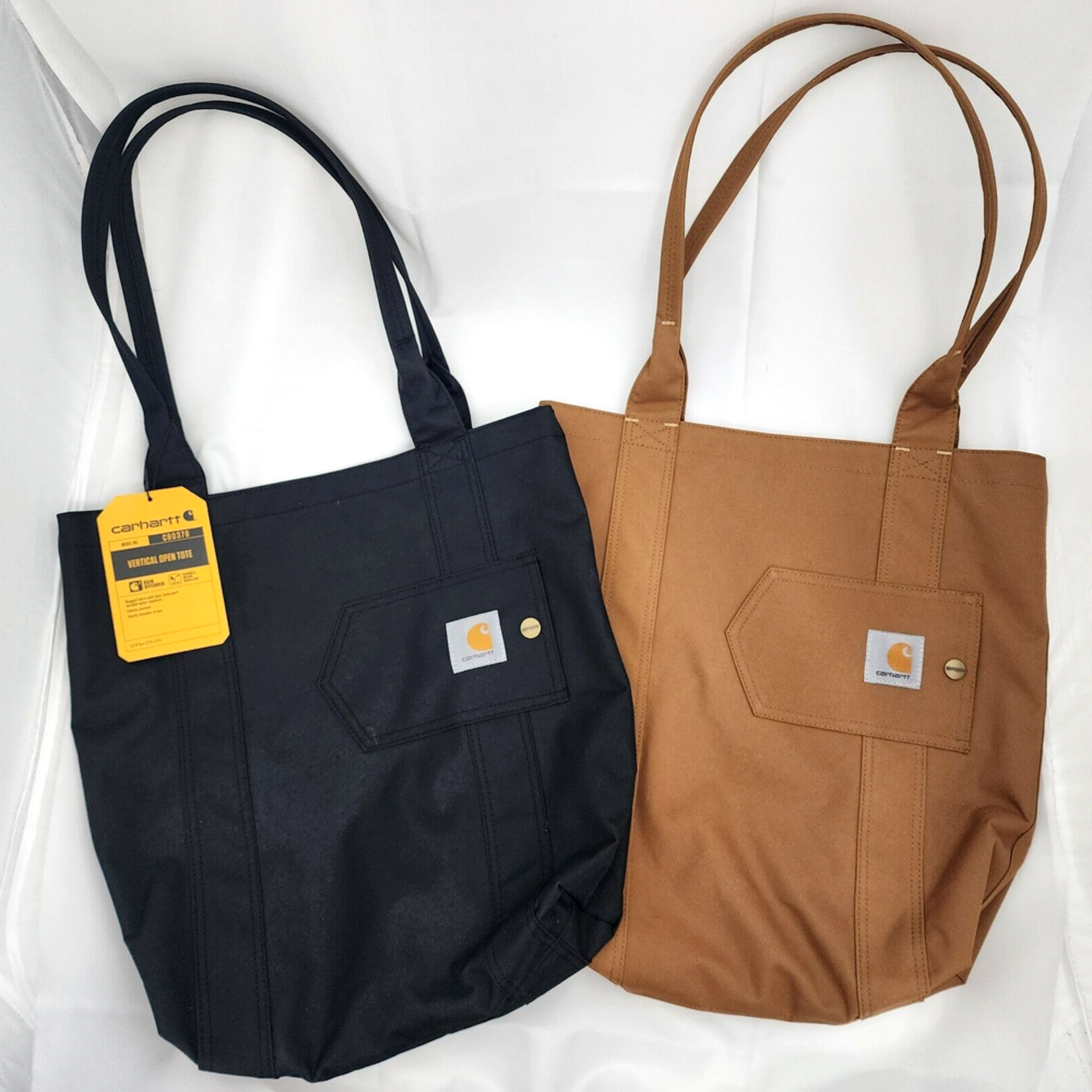 Carhartt Vertical Open Tote/Shopper Black Or Brown Canvas Bag New